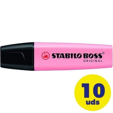 CAJA DE MARCADORES FLUORESCENTES STABILO BOSS ORIGINAL/ 10 UNIDADES/ ROSAS