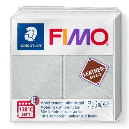 CAJA DE PASTA DE MODELAR DE ENDURECIMIENTO AL HORNO STAEDTLER FIMO LEATHER EFFECT/ 57G/ GRIS PALOMA 6 UNIDADES | Manualidades