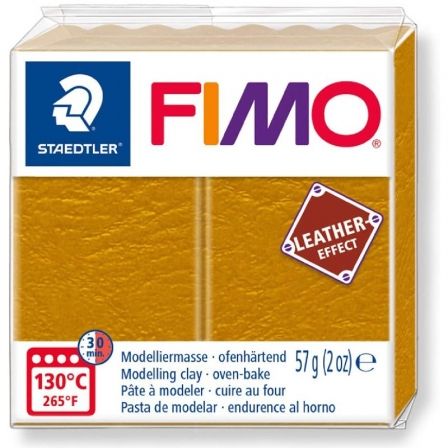 CAJA DE PASTA DE MODELAR DE ENDURECIMIENTO AL HORNO STAEDTLER FIMO LEATHER EFFECT/ 57G/ OCRE 6 UNIDADES | Manualidades