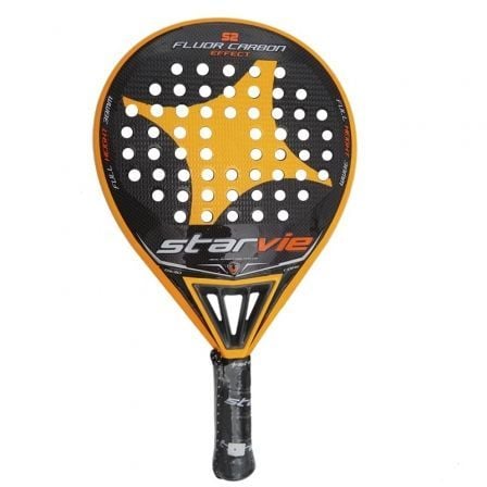 PALA DE PADEL STARVIE S2 FLUOR CARBON EFFECT/ NEGRA Y NARANJA