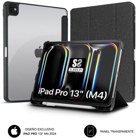 FUNDA SUBBLIM CLEAR SHOCK CASE PARA IPAD PRO 12.9" 2024 M4/ NEGRA