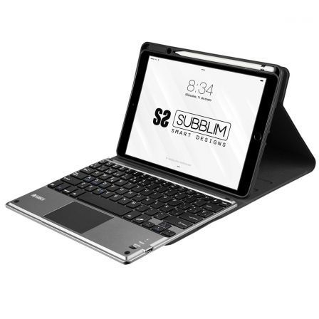 FUNDA CON TECLADO SUBBLIM KEYTAB PRO BLUETOOTH TOUCHPAD PARA TABLETS APPLE IPAD DE 10.2"/ NEGRA