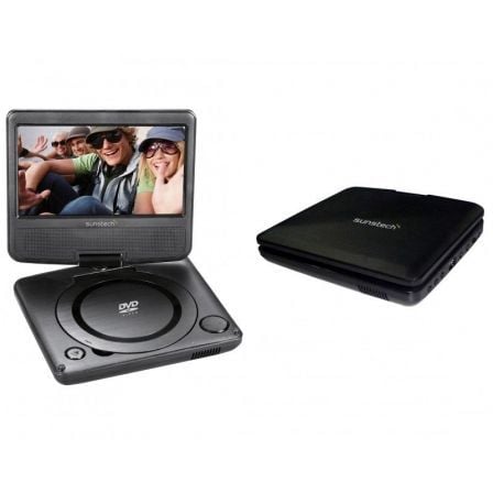 REPRODUCTOR DVD PORTATIL SUNSTECH DLPM728BK - PANTALLA TFT 7"/17.78CM GIRATORIA - ALTAVOCES 2*1W RMS - BATERIA RECARGABLE - MAND