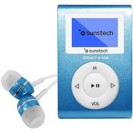 REPRODUCTOR MP3 SUNSTECH DEDALO III/ 4GB/ RADIO FM/ AZUL | Reproductores de mp3