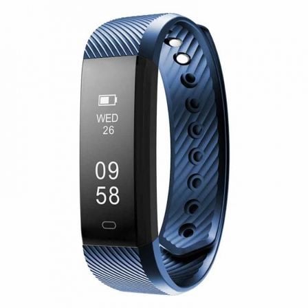 PULSERA CUANTIFICADORA SUNSTECH FITLIFE BLUE - PANTALLA OLED 96*32MM - BT4.0 - BAT 60MAH - RESISTENTE AL AGUA HASTA 1M - MONITOR