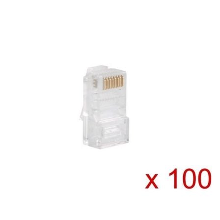 BOLSA 100 CONECTORES RJ 45 8P8C-100 SVEON SVCON-001 - PARA CAT 6/6A