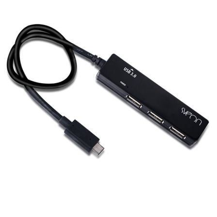 HUB USB-C SVEON SCT332 - 1XUSB 3.0 - 3XUSB 2.0 - VELOCIDAD TRANSFERENCIA 4.8 GB/S - CONEXION USB TIPO-C - NEGRO