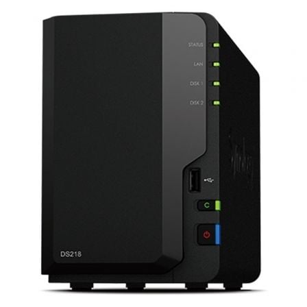NAS SYNOLOGY DISKSTATION DS218/ 2 BAHIAS 3.5"- 2.5"/ 2GB DDR4/ FORMATO TORRE