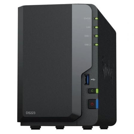 NAS SYNOLOGY DISKSTATION DS223/ 2 BAHIAS 3.5"- 2.5"/ 2GB DDR4/ FORMATO TORRE