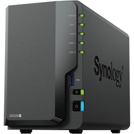 NAS SYNOLOGY DISKSTATION DS224+/ 2 BAHIAS 3.5"- 2.5"/ 2GB DDR4/ FORMATO TORRE | Discos duros de red / nas