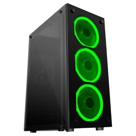 CAJA SEMITORRE MARS GAMING MCGGREEN - LONGITUD MAX VGA 145MM - 1*USB3.0 - 2*USB2.0 - AUDIO/MIC - VENTANAS Y FRONTAL CRISTAL - FO