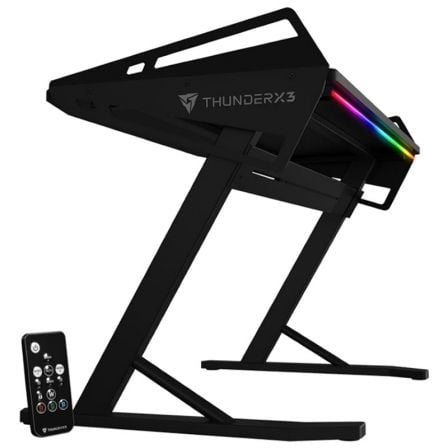 MESA GAMING THUNDERX3 AD3LHEX - TAMANO ESCRITORIO 160*70CM - ILUMINACION RGB - MARCO DE ACERO - PATAS FIJAS