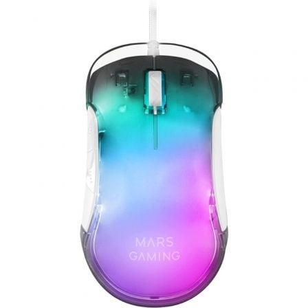 RATON GAMING MARS GAMING MMGLOWW/ HASTA 12800 DPI/ BLANCO