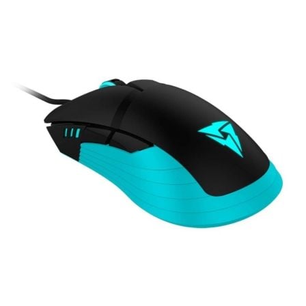 RATON GAMING THUNDERX3 RM5HEX - 5000 DPI - AGARRE ANTIDESLIZANTE - 6 BOTONES - PIES DE TEFLON - NEGRO Y CYAN