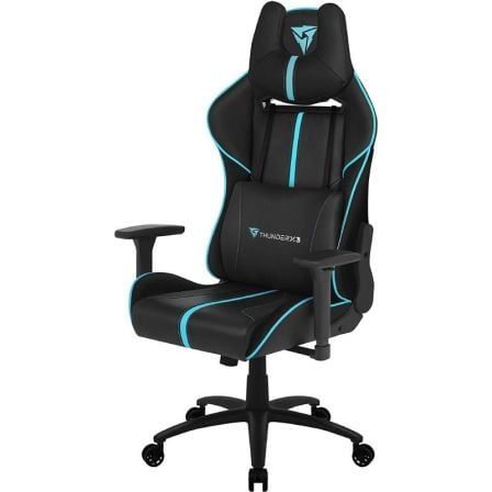 SILLA GAMER THUNDERX3 BC5BC AZUL - RESPALDO AJUSTABLE 90-180 - PATRON CARBONO-CUERO SINTETICO- 3 DIRECCIONALES APOYABRAZOS AJUST