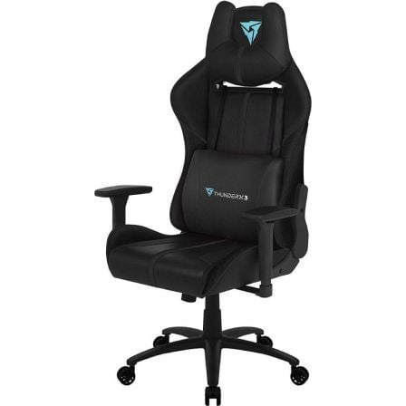 SILLA GAMER THUNDERX3 BC5BK NEGRA - RESPALDO AJUSTABLE 90-180 - PATRON CARBONO-CUERO SINTETICO- 3 DIRECCIONALES APOYABRAZOS AJUS