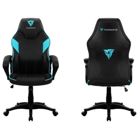 SILLA GAMER THUNDERX3 EC1 CIAN - DISENO CUERO SINTETICO - REPOSABRAZOS ACOLCHADOS - TECNOLOGIA AIR - PISTON GAS CLASE 3 - HASTA