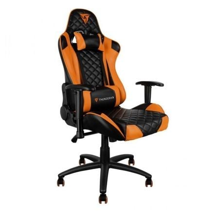 SILLA GAMER THUNDERX3 TGC12BO NEGRO/NARANJA - COJINES CABEZA Y ESPALDA - RECLINA 180 - REPOSABRAZOS 2D - PISTON CLASE 4 - TAMANO