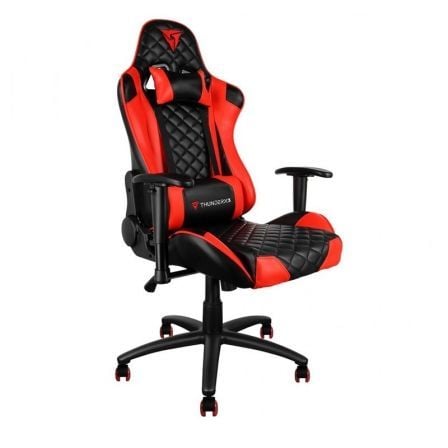 SILLA GAMER THUNDERX3 TGC12BR NEGRO/ROJO - COJINES CABEZA Y ESPALDA - RECLINA 180 - REPOSABRAZOS 2D - PISTON CLASE 4 - TAMANO SI