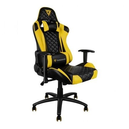 SILLA GAMER THUNDERX3 TGC12BY NEGRO/AMARILLO - COJINES CABEZA Y ESPALDA - RECLINA 180 - REPOSABRAZOS 2D - PISTON CLASE 4 - TAMAN