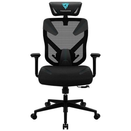 SILLA GAMER THUNDERX3 YAMA 3 CIAN/NEGRO - MARCO DE METAL - REPOSABRAZOS/CABEZAL TRIDIRECCIONAL - PISTON CLASE 4 - MALLA TRANSPIR