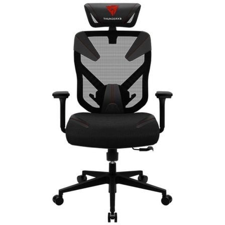 SILLA GAMER THUNDERX3 YAMA 3 ROJO/NEGRA - MARCO DE METAL - REPOSABRAZOS/CABEZAL TRIDIRECCIONAL - PISTON CLASE 4 - MALLA TRANSPIR