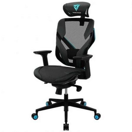 SILLA GAMER THUNDERX3 YAMA 5 CIAN/BLACK - MARCO DE ALUMINIO - REPOSABRAZOS 4D - PISTON CLASE 4 - MALLA TRANSPIRABLE - HASTA 150K