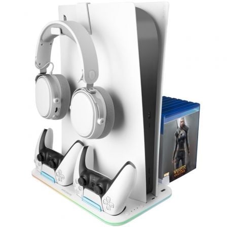 SOPORTE MULTIFUNCION RGB PARA PS5 MARS GAMING MPS5-B2/ BLANCO