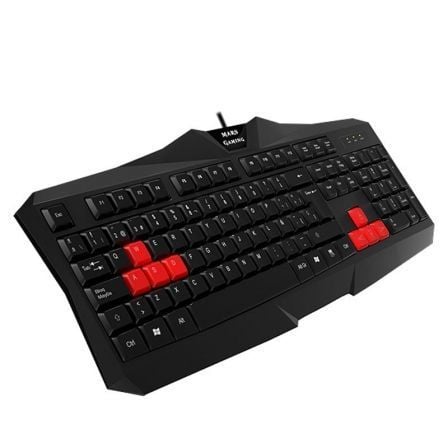 TECLADO MARS GAMING PRO MAK1 - RATIO DE RESPUESTA ULTRA RAPIDO - ANTI-GHOSTING - TECLAS GAMING ROJAS - USB - CABLE 1.4M