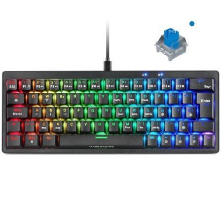 TECLADO GAMING MECANICO MARS GAMING MKMINIPRO/ SWITCH AZUL/ NEGRO