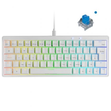 TECLADO GAMING MECANICO MARS GAMING MKMINIPRO/ SWITCH AZUL/ BLANCO