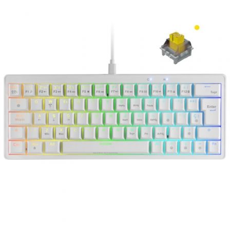 TECLADO GAMING MECANICO MARS GAMING MKMINIPRO/ SWITCH AMARILLO/ BLANCO