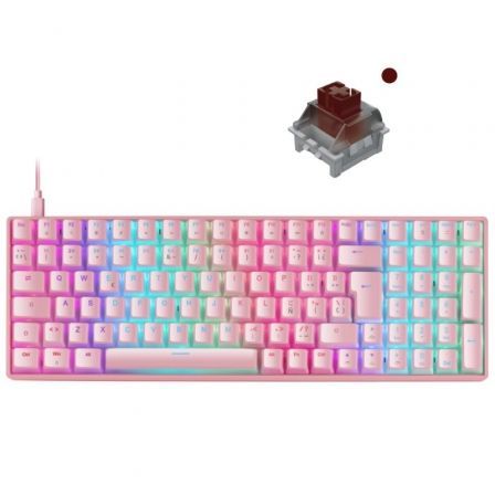 TECLADO GAMING MECANICO MARS GAMING MKULTRAPBRES PREMIUM/ ROSA