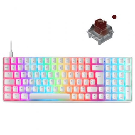 TECLADO GAMING MECANICO MARS GAMING MKULTRAWBRES PREMIUM/ BLANCO