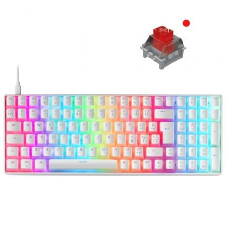 TECLADO GAMING MECANICO MARS GAMING PREMIUM MKULTRAWRES/ BLANCO