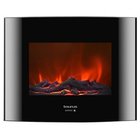 CHIMENEA ELECTRICA TAURUS TORONTO - 2000W - 2 POSICIONES DE CALOR - 5 INTENSIDADES DE LLAMA - CRISTAL TOQUE FRIO - CONTROL REMOT