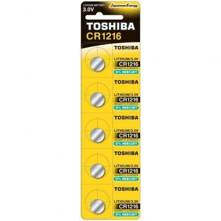 PACK DE 5 PILAS DE BOTON TOSHIBA CR1216/ 3V