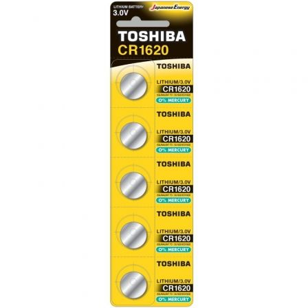 PACK DE 5 PILAS DE BOTON TOSHIBA CR1620/ 3V