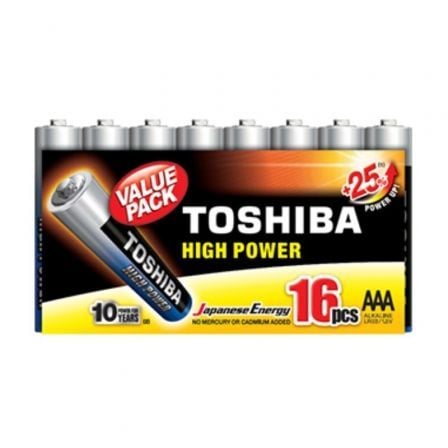 PACK DE 16 PILAS AAA TOSHIBA HIGH POWER LR03/ 1.5V/ ALCALINAS | Pilas de consumo