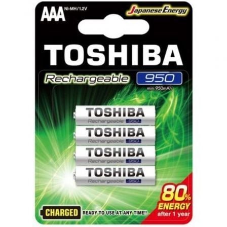 PACK DE 4 PILAS AAA TOSHIBA RECHARGEABLE/ 1.2V/ RECARGABLES | Pilas de consumo