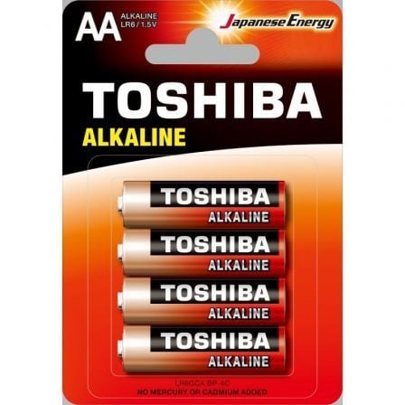 PACK DE 4 PILAS AA TOSHIBA ALKALINE LR6/ 1.5V/ ALCALINAS | Pilas de consumo