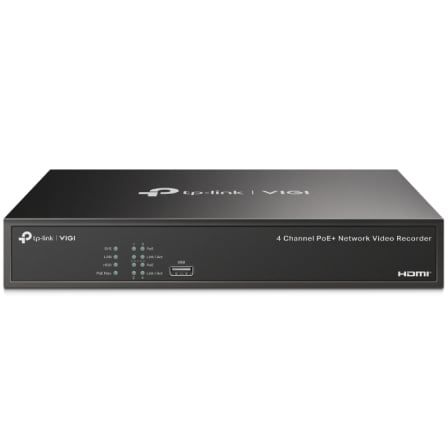 VIDEOGRABADOR TP-LINK VIGI NVR1004H-4P/ 4 CANALES/ ADMITE HASTA 10TB | Videograbador profesional