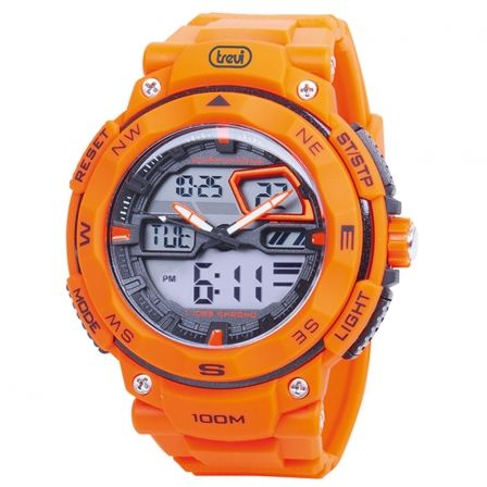 RELOJ ANALOGICO Y DIGITAL TREVI SG 320 RACER NARANJA - MATERIAL CUARZO - CRONOMETRO - 5 ALARMAS DIARIAS - WATER PROOF 100M -BAT.