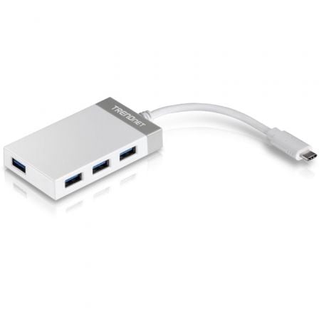 HUB USB TIPO-C TRENDNET TUC-H4E/ 4XUSB/ BLANCO Y GRIS