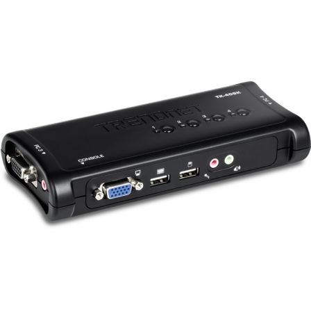 CONMUTADOR KVM VGA TRENDNET TK-409K/ 4PC CON 1 SOLO TECLADO, RATON Y AUDIO