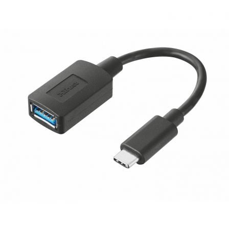 CONVERSOR TRUST 20967/ USB TIPO-C MACHO - USB HEMBRA/ 9CM/ NEGRO | Cable usb
