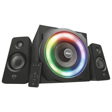 ALTAVOCES 2.1 TRUST GAMING GXT 659 TYTAN RGB - 120W (60W RMS) - SUBWOOFER DE MADERA - MANDO A DISTANCIA - 7 COLORES SINCRONIZADO