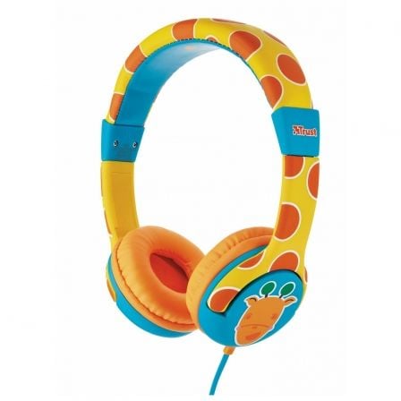 AURICULARES INFANTILES TRUST URBAN SPILA KIDS GIRAFFE - LIMITACION VOLUMEN - DIADEMA AJUSTABLE - CONTROL DE VOLUMEN EN CABLE - C