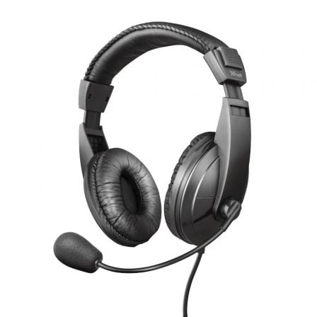 AURICULARES TRUST QUASAR/ CON MICROFONO/ JACK 3.5/ NEGROS