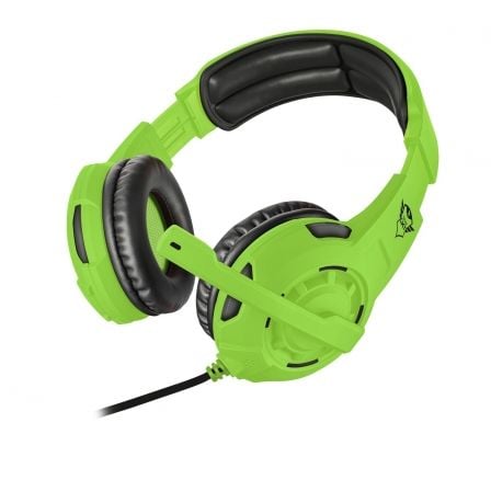 AURICULARES CON MICROFONO TRUST GAMING GXT 310-SG SPECTRA GREEN - SONIDO POTENTE - ALMOHADILLAS PARA LAS OREJAS - CABLE 1M + ALA